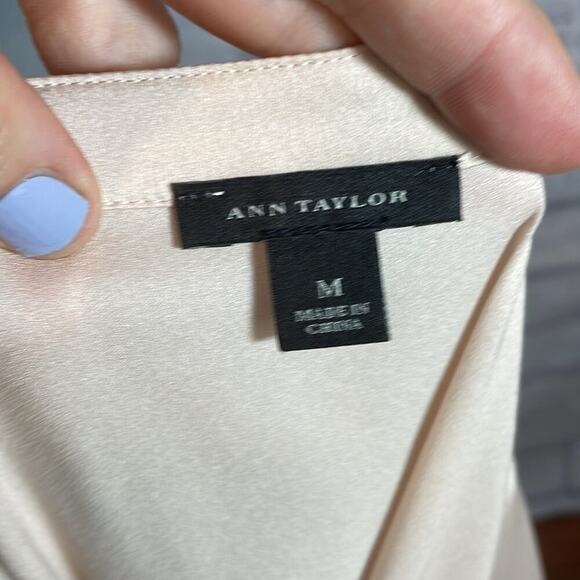 Ann Taylor semi sheer ginkgo leaf blouse - Picture 6 of 9